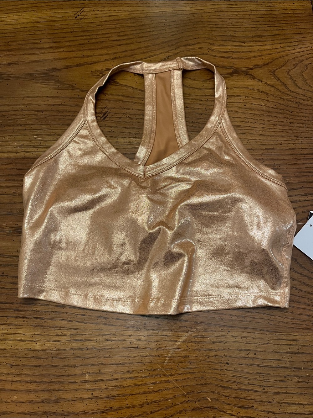 Beyond Yoga Liquid Foil Copper On The Up Cropped Tank, size large, new with tags